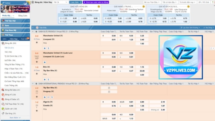 VZ99 - kèo cá cược bóng đá - thể thao